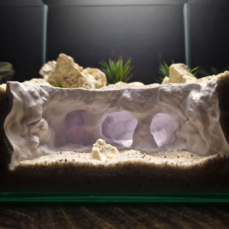 Aquarium Marine Rock - 3D Baskılı Çatallı Mağara Akvaryum Sürüngen