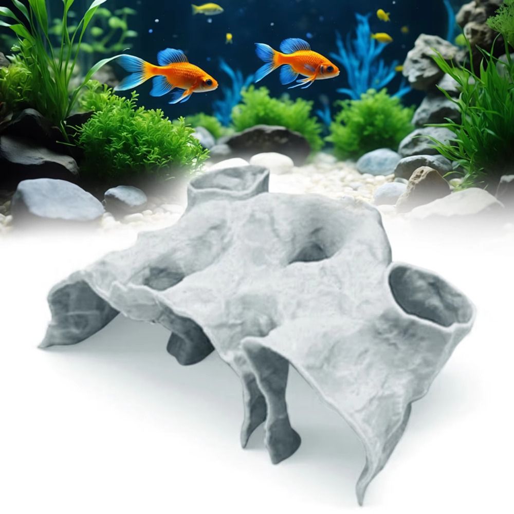 Aquarium Marine Rock - Komik 3D Baskılı Çakıl Tüneli Mağara