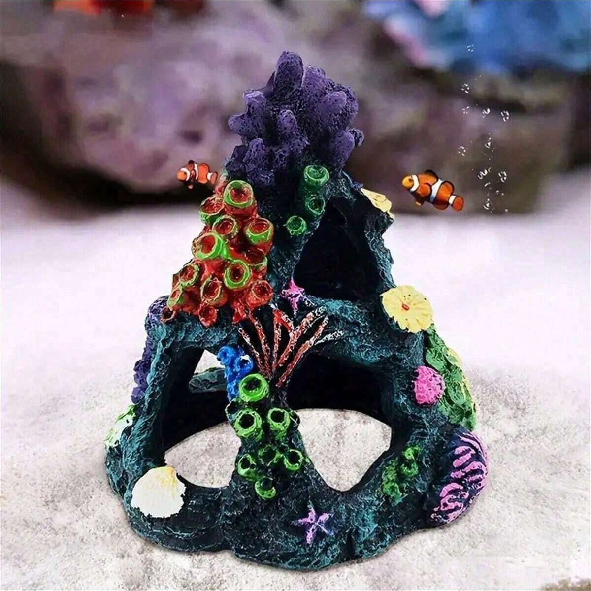 Aquarium Marine Rock - 1 adet Vintage Reçine Mercan Kayalığı